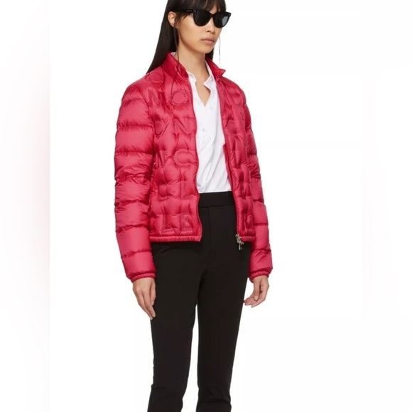 NWOT MONCLER Pink Down Vilnius Logo Jacket Sz 1. - Picture 2 of 8